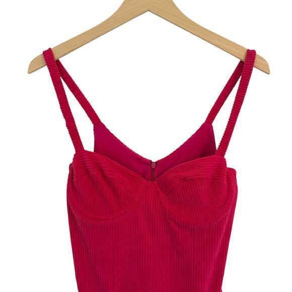 Peixoto Flynn Dress in Raspberry Crush Size XS Underwire, Ribbed, Hot Pink - Picture 6 of 11